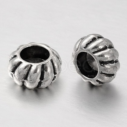 Tibetan Style Alloy European Beads MPDL-E040-69AS-1