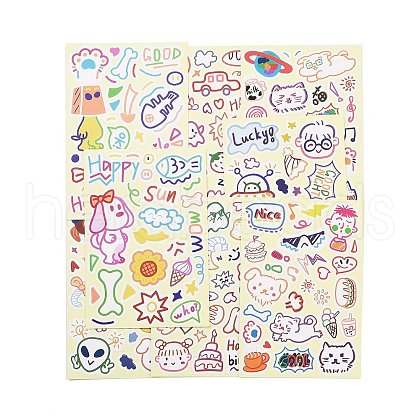 8Pcs PVC Self-Adhesive Stickers STIC-L001-03-1