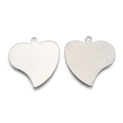 Tarnish Resistant 201 Stainless Steel Heart Stamping Blank Tag Pendants STAS-S031-16-1