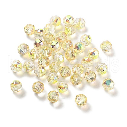 Electroplate Round Glass Beads  EGLA-A043-01-HP01-1