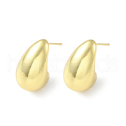 Teardrop Rack Plating Brass Stud Earrings for Women EJEW-F310-10G-1