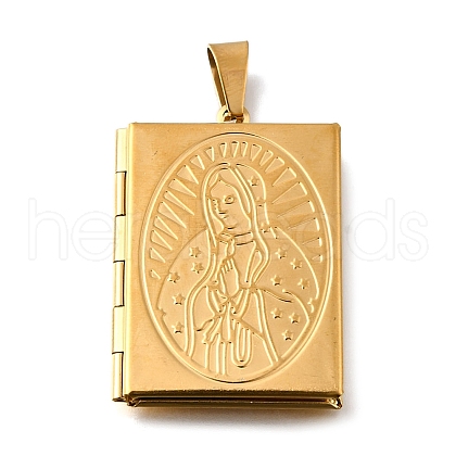316 Stainless Steel Locket Pendants STAS-C123-03A-G-1