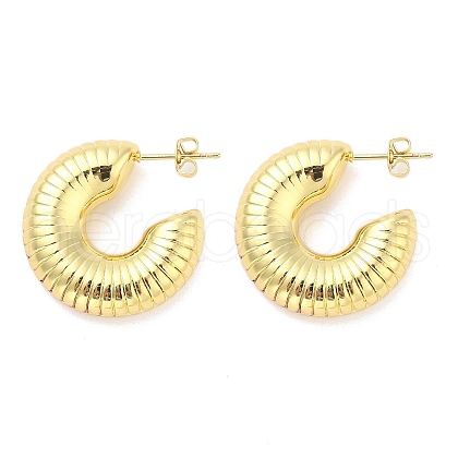 Brass Stud Earrings EJEW-M260-04G-1