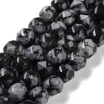 Natural Snowflake Obsidian Beads Strands G-NH0021-A09-02-1