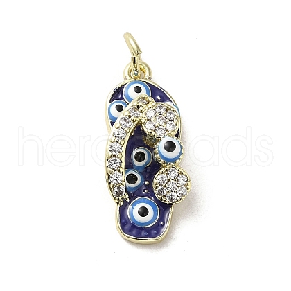 Brass Micro Pave Cubic Zirconia Pendants KK-E092-19G-05-1