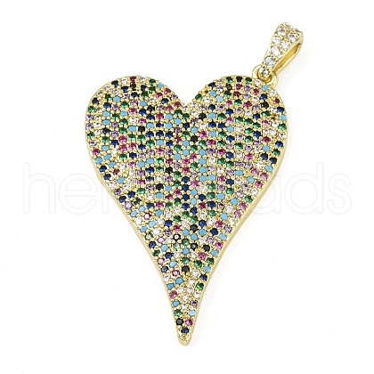 Brass Micro Pave Cubic Zirconia Pendants KK-M322-42G-01-1
