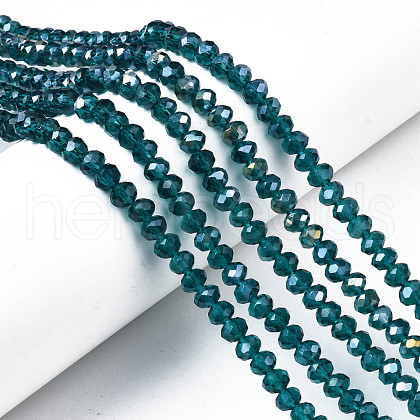 Electroplate Glass Beads Strands EGLA-A034-T6mm-B25-1