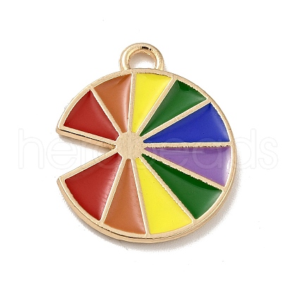 Rainbow Color Alloy Enamel Pendants ENAM-G208-21KCG-1