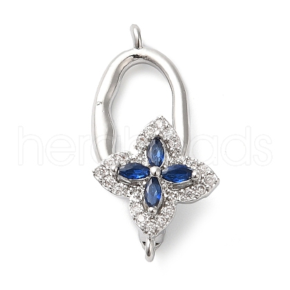Brass Micro Pave Cubic Zirconia Fold Over Clasps KK-G503-26P-1