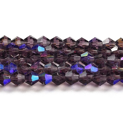 Transparent Electroplate Glass Beads Strands EGLA-A039-T6mm-L04-1
