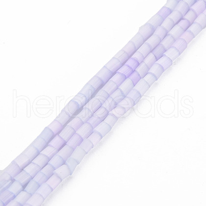 Glass Silk Stain Style Beads Strands GLAA-N047-001B-10-1