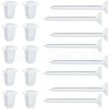 SOFPLATE 500Pcs Eco-Friendly Plastic Stud Earring Findings KY-SP0001-03A-1