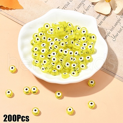 200Pcs Transparent Acrylic Beads TACR-YW0002-08C-1