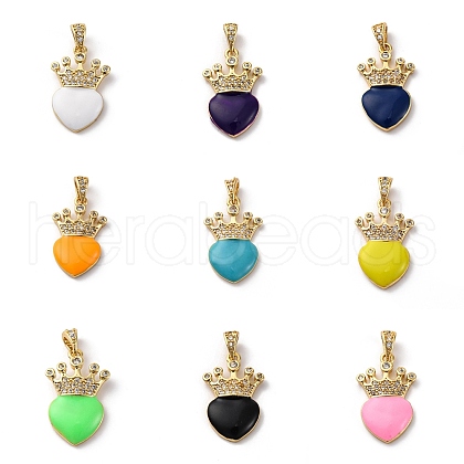 Brass Cubic Zirconia Pendants ZIRC-H122-01G-1