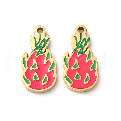 Fruit Seris 304 Stainless Steel Enamel Charms STAS-U060-03G-11-1