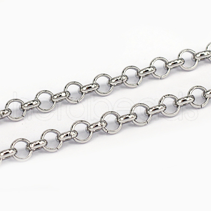 Tarnish Resistant 304 Stainless Steel Rolo Chains CHS-L001-28-4mm-1