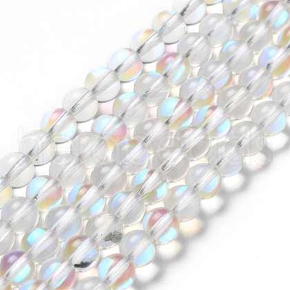 Synthetic Moonstone Beads Strands G-P528-J01-13-1