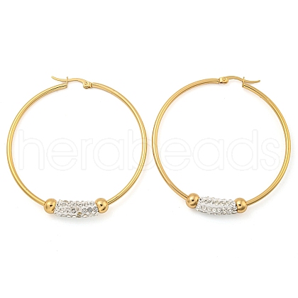 PVD Vacuum Plating 202 Stainless Steel Hoop Earrings EJEW-H003-44G-04-1