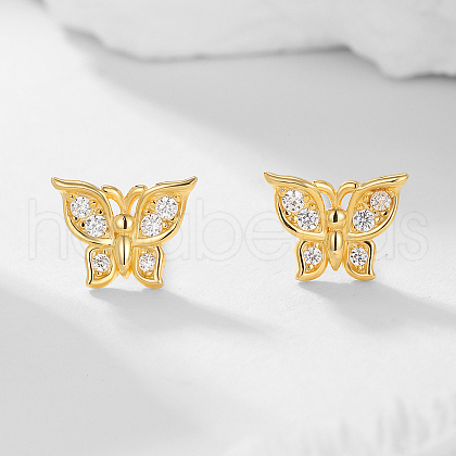 S925 Sterling Silver Clear Cubic Zirconia Stud Earrings GS0771-2-1
