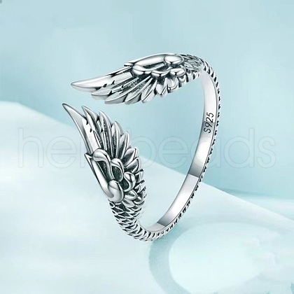 Simple Style Cute 925 Sterling Silver Wing Cuff Rings FS-WG9C3E6-01-1