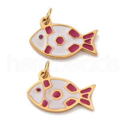 304 Stainless Steel Enamel Charms STAS-U061-25G-B-1