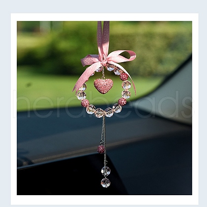 Glass & Rhinestone Ring Hanging Ornaments PW-WGA8A14-03-1