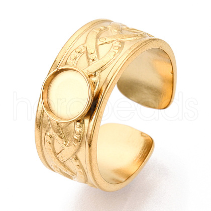 304 Stainless Steel Cuff Ring Components STAS-T066-59G-1