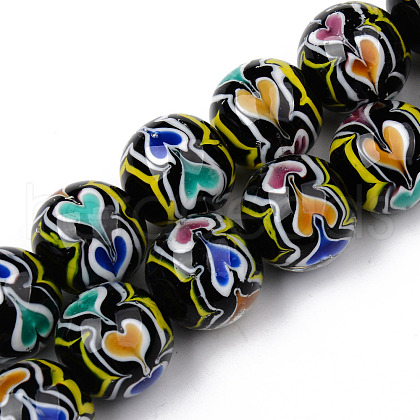 Handmade Lampwork Beads Strands LAMP-N021-006-1