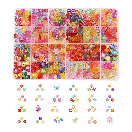 476Pcs 24 Style Transparent Acrylic Beads TACR-YW0001-28-1