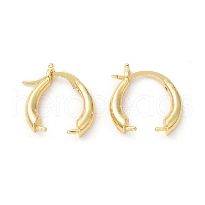 Left and Right Brass Hoop Earring Findings KK-A182-01G-1