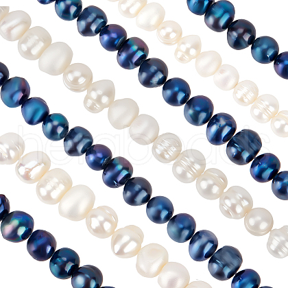Beebeecraft 2 Strands 2 Colors Natural Cultured Freshwater Pearl Beads Strands PEAR-BBC0001-23-1