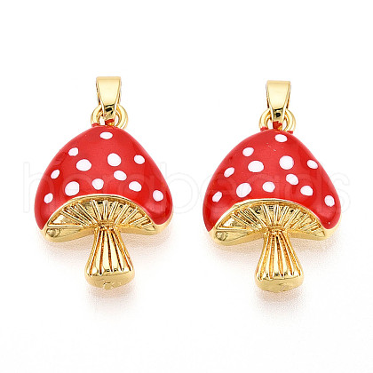 Brass Enamel Pendants KK-N257-55G-1
