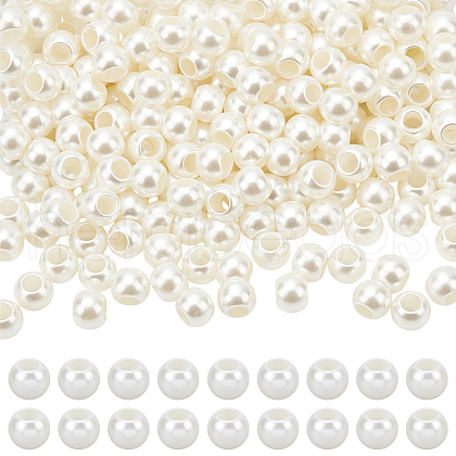  ABS Plastic Imitation Pearl European Beads SACR-NB0001-18B-1