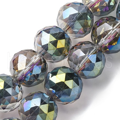 Transparent Electroplate Glass Beads Strands EGLA-N002-34H-F05-1