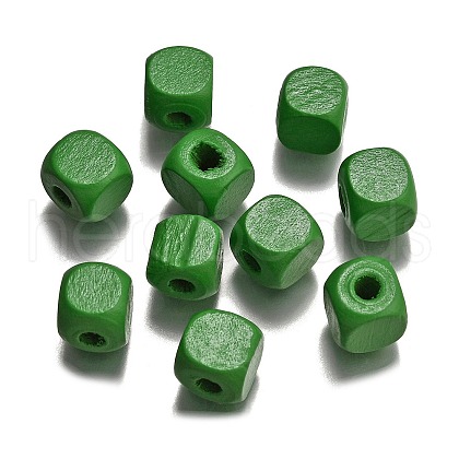 Spray Painted Wooden Beads WOOD-P021-01C-28-1