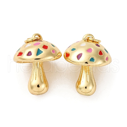 Brass Enamel Pendants KK-Q098-15G-B-1
