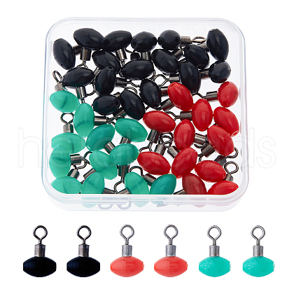 SUPERFINDINGS 60Pcs 3 Colors Plastic Fishing Swivels Cross-Line FIND-FH0010-10-1