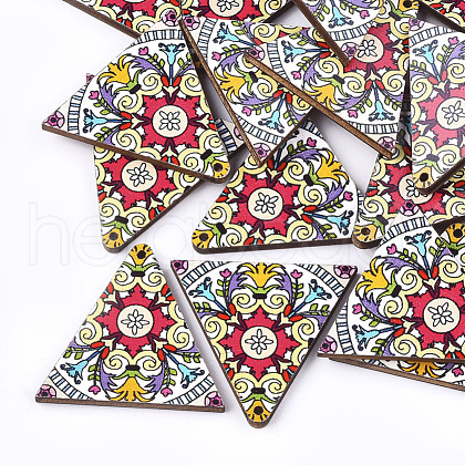 Printed Basswood Pendants WOOD-S045-013B-1