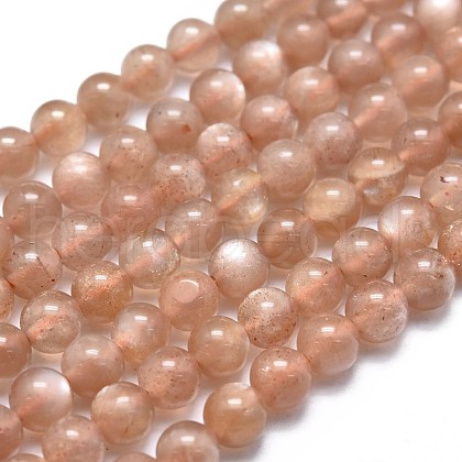 Natural Peach Moonstone Beads Strands G-K305-24-C-1
