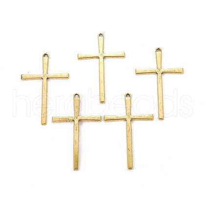 Tibetan Style Alloy Cross Large Pendants TIBEP-EAAA0100Y-AG-FF-1