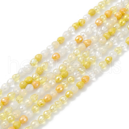 Gradient Color Electroplate Glass Bead Strands X-GLAA-E042-04D-1