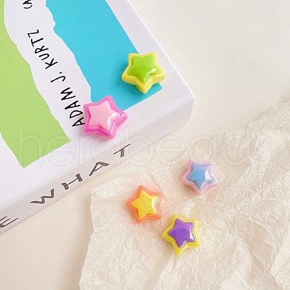 Opaque Acrylic Beads X-OACR-E028-03-1