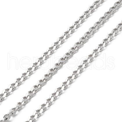 Tarnish Resistant 304 Stainless Steel Faceted Curb Chains CHS-G027-07P-1