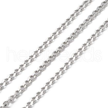 304 Stainless Steel Faceted Curb Chains CHS-G027-07P-1