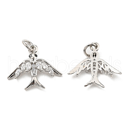 Rack Plating Brass Micro Pave Cubic Zirconia Pendants KK-F856-07P-1