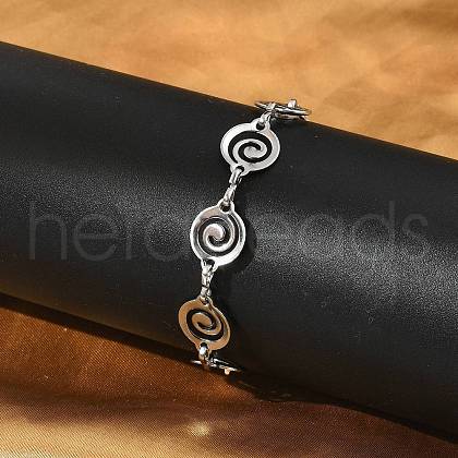 304 Stainless Steel Vortex Link Bracelets for Men & Women BJEW-D042-27P-1