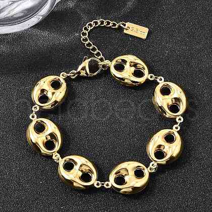 304 Stainless Steel Link Bracelets for Women BJEW-P354-05G-1