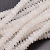 Rondelle Natural White Jade Beads Strands G-P109-23-3