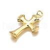 Brass Micro Pave Cubic Zirconia Pendants KK-Z100-38G-02-2