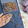 SOFPLATE 40Pcs 4 Colors Heart Shape Zinc Alloy Swivel Lobster Clasp FIND-SP0002-60-3